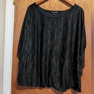 Black Glitter Sara Michelle Blouse Size 2XL